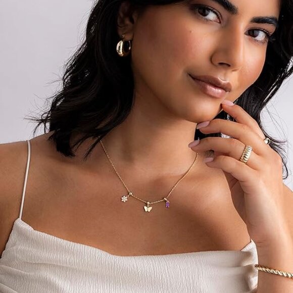 Neiman Marcus Jewelry - Neiman Marcus 14K Gold Plated Butterfly Charm Necklace